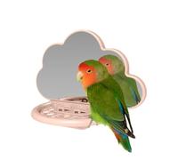 Juguete Espejo Para Aves con Percha - Espejo con Soporte Para Loros | Espejos de Jaula Con Para Periquitos, Ninfas, Pájaros, Decoración y Entretenimiento