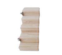 Juguetes de masticación de escalera de hámster de madera natural, herramienta de entrenamiento de trampolín de puente de plataforma de 5 capas para loros para loros (Color/A)