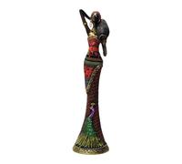 Jugutyeg African Women Sculpture Resin Figurine Tribal Lady Handmade Statue Modern Vintage Art Collectible Unique Craft Ornament Suitable for Entryway Cabinet, Style B