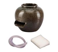Jugutyeg Water Clay Pot Desktop Tabletop Circulating Water Jar Ceramic Shaped Spout Ornament Suitable for Room Bonsai, Multi, S