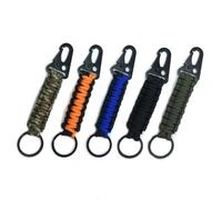 JUHNEED 5 Pcs Paracord Keychains with Carabiner Clips, Heavy Duty Lanyard Key Chain，,Heavy Duty Paracord Lanyard for Keys, Backpack, Tools, for Camping and Hiking (5 Colors)