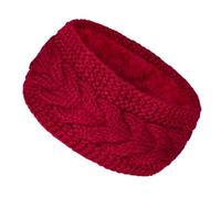 JuHongLeMin Women's Knitted Headbands Winter Ear Warmer - Velvet Lined, Windproof & Thermal for Cold Weather(red)