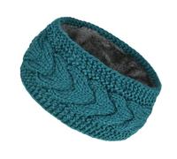 JuHongLeMin Women's Knitted Headbands Winter Ear Warmer - Velvet Lined, Windproof & Thermal for Cold Weather(PEACOCK BLUE)