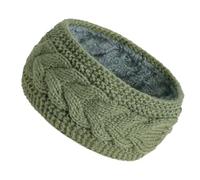JuHongLeMin Women's Knitted Headbands Winter Ear Warmer - Velvet Lined, Windproof & Thermal for Cold Weather(darkgreen)