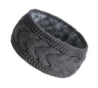 JuHongLeMin Women's Knitted Headbands Winter Ear Warmer - Velvet Lined, Windproof & Thermal for Cold Weather(dark gray)