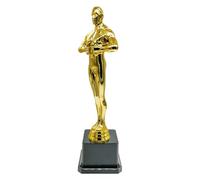 JUHONNZ Plastic Gold Man Trophy Cup | Awards Trophies for Sports, Competitions & School Events | Champions Achievement Trophy for Match, Football, Rugby, Golf, Darts, Bowling & Quiz | 26cm