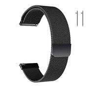 JUHONNZ Quick Release Watch Strap, Mesh Woven Metal Watch Band with Magnetic Clasp for Men and Women, Universal Strap for Smart Watches and Seiko Watches 18mm Black