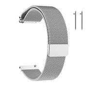 JUHONNZ Quick Release Watch Strap, Mesh Woven Metal Watch Band with Magnetic Clasp for Men and Women, Universal Strap for Smart Watches and Seiko Watches 18mm Sliver