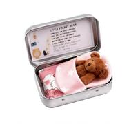 Juhuifu 1 Pcs Bear in a Box, Brown Mini Plush Pocket Bear, Mini Teddy Bear, Soft Cuddly Little Teddy Bear Keychain, Birthday Gifts, Parties