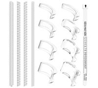 Juhuifu 13 Pcs Invisible Ring Size Adjuster Kit, Inc 4 Ring Adjusters (Loop), 8 Rings Non-Slip Pads and 1 UK Sizer - for Loose Rings Solve Smaller Without Resizing, Clear