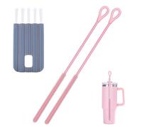 Juhuifu 3 PCS Silicone Straw Cleaner Brush, Reusable Straw Brush, Extra Long Flexible Straw Cleaning Brush and Gap Cleaning Brush, for Stanley,Water Bottles, Straws, Narrow Spout Bottles