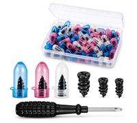 Juhuifu 85 Pcs Tyre Repair Screws Sets,Car Tyre Puncture Repair Kit,Complete Puncture Repairs Kit for Car, Emergency Quick Fix Tire Screw Plugs Motorcycle,Bicycle with Rubber Nails