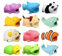JUHUTONG 12 Pack Cute Animal Cable Protector Various Animal Cable Chewers Prevents Cable Break Cable Protector Case for iPhone/iPad