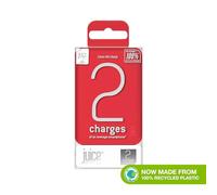 Juice 2 Charges Power Bank Portable Charger for Apple iPhone, Samsung, Huawei, Microsoft, Oppo, Sony - Red