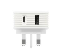 Juice 20W Dual Port Fast Charger Plug (White) | USB-C & USB-A | Sure Grip | iPhone 17 16 15 14 13 12 | iPad Samsung Galaxy Google Pixel | 0-50% in 30 mins | 100% recycled | 1 year warranty
