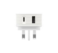 Juice 45W Dual Port Fast Charger Plug - USB-C Power Delivery & USB-A Quick Charge for Smartphones, Tablets & More - Compact Design with Sure Grip Technology - White