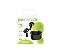 Juice Airphones Play Wireless Earbuds - Bluetooth Headphones with 14H Playtime, Fast 1H Charge, Lightweight Design - Black