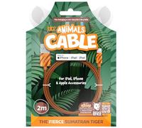 Juice Animals Apple iPhone Lightning 2 m Braided Charger and Sync Cable for iPhone 14, 14 Pro, 13, 13 Pro, 12, 12 Mini, SE, 11, XS, XR, X, 8, 7, 6, 5, iPad, Pro, Air, Mini, Airpods Pro (Tiger)