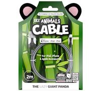 Juice Animals Apple iPhone Lightning 2M Braided Charger and Sync Cable for iPhone 14, 14 Pro, 13, 13 Pro, 12, 12 Mini, SE, 11, XS, XR, X, 8, 7, 6, 5, iPad, Pro, Air, Mini, Airpods Pro (Giant Panda)