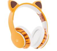 Juice Animals Wireless Headphones, Bluetooth On-Ear Headset with Adjustable Headband, Clear Sound for iPhone 17, 16 & 15, Tablets & Laptops - Tiger