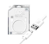 Juice Apple iPhone Lightning 2 m Charger and Sync Cable for Apple iPhone 13, 13 Pro, 12, 12 Mini, SE, 11, XS, XR, X, 8, 7, 6, 5, iPad, Pro, Air, Mini, Airpods Pro - White