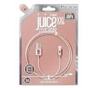 Juice Apple Lightning Cable 3m Braided Eco Rose Gold,iPhone 14, Max, Pro, Plus, iPhone 13, Max, Pro and Mini, iPhone 12, Max, Pro and Mini, iphone 11, Pro, X, Xr, iPhone 8, 7, 6, SE, 5, iPad,