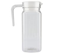 Juice Bottle, Acrylic Transparent Juice Bottle Striped Water Ice Cold Juice Jug Cold Water Bottle with Lid for Bar Home Water Iced Tea Juice Beverage Milk (800ML)