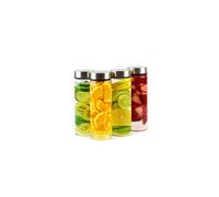 Juice Bottles - 4 Pack Wide Mouth glass Bottles with Lids - for Juicing, Smoothies, Infused Water, Beverage Storage - 16oz, BPA Free, Stainless Steel