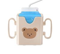 Juice Box Holder | Adjustable Milk Box Holder | Reusable Foldable Portable Beverage Bracket with Easy Grip Handle for Dinner Snacking Kids Feeding
