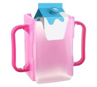 Juice Box Holder - Leak-proof Juice Box Holder, Adjustable Drink Holder, Portable Milk Box Holder for Children, Juice Bag Without Squeezing for School, Travel, Picnic, Toddlers, Easy to Use, Pink, see