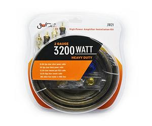 Juice Car Audio JWTRU21 3200W 2 Gauge High Power Heavy Duty Amplifier Wiring Kit, With Power and RCA Cables, ANL Fuse and Holder