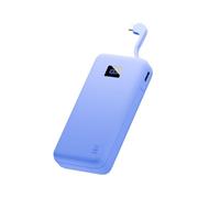 Juice Eco Integrated Max Power Bank 20000mAh - Portable Charger with Built-in USB-C Cable, Fast 20W Output, Digital Display, Power Bank for iPhone 15 16, Samsung, Android, GoPro, iPad - Ultra Marine