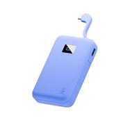 Juice Eco Integrated Power Bank, Portable Charger 12,000mAh with Built-in USB-C Cable & Digital Display, Fast USB-C Output, PowerBank for iPhone 15 16 Pro Max, Samsung, iPad, DJI - Ultra Marine