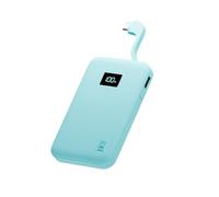 Juice Eco Integrated Power Bank, Portable Charger 5,000 mAh with Built-in Cable & Digital Display, USB-C Output, Power Bank for iPhone 15 16 17 Pro Max, Samsung, Xiaomi, iPad, DJI, GoPro - Teal
