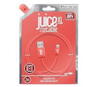 Juice XL 2m Apple Lightning Cable - USB to Lightning iPhone Charger, MFI Certified, Long & Durable iPad & iPhone Cable (Coral)