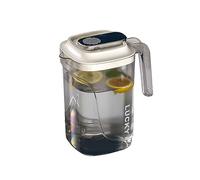 Juice Jug,2.2L Juice Jugs with Silver Plated Lid for Fridge, Airtight & Leak-Proof, Easy Clean Water Jug,8.19''×7.6'' Recyclable Plastic Jug for Milk, Water with Strainer