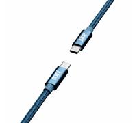 Juice Cable Type C to Type C 1m Braided Eco Navy, Fast Charge Type C Braided Data Lead Compatible with iPhone 16, 16 Pro, 15, 15 Pro, iPad Air 5 Galaxy S24, S23 Ultra Mi 11 Note 10 Pixel 9