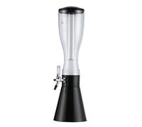 Juice Server for Parties, 3L Beer Tower Beverage Dispenser with LED Colorful Shinning Lights Tap Water Containers(Black)