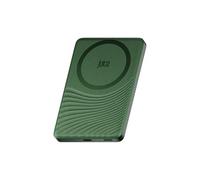 Juice Slim Wavey Power Bank, 5,000mAh Magnetic Battery Pack, Qi-Enabled 15W Max Fast MagSafe-Compatible Portable Charger, Slimline Design, for iPhone Air/17/16/15 Series - Dark Green