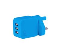 Juice Triple USB Mains Charger - Blue
