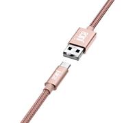 Juice USB-A to USB-C 2M Charge & Sync Cable - Fast Charging Data Lead for Smartphones, Tablets, Laptops, Nintendo Switch, Gaming Consoles & More - Rose Gold