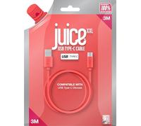 Juice USB Type C 3m Charger and Sync Cable for Samsung Galaxy S20, S10, S9, S8, S20 Plus, Huawei P30, P20, Sony, Apple Ipad 2020, Pro 2020, Air 2020 - Coral