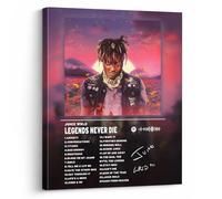 Juice WRLD Canvas Wall Art Decor - Legends Never Die Album Cover Poster, Sunset Background with Juice WRLD Portrait, Rap Music Canvas Wall Art for Fans, Bedroom or Studio Decoration 8X10 inch
