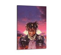 Juice Wrld Painting Art Style MusicFamous Film And Television Figures Pop Music Figures Poster Decoration Canvas Art Decoration Print Signature Photo Living Room Home Decoration12x18inch(30x45cm) Fram