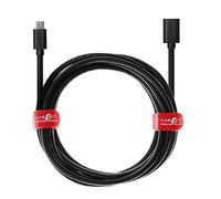 JuicEBitz 1.5m 22AWG Micro USB Female Extension to Male Micro B 2.0 High Speed Extension Data Charger Cable Lead (Black)