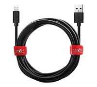 JuicEBitz 3m/10ft USB Charger Cable Data Sync Wire Compatible with iPhone 13 Pro Max 12 11 SE (2020) XR XS X 8 7 Plus 6S, iPad Pro, Air 2, Mini + iPod (Black)