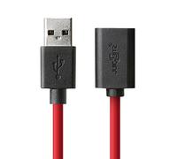 JuicEBitz® 3m 22AWG USB 2.0 Male to Female AM-AF High Speed Extension Data Charger Cable Lead (Red)