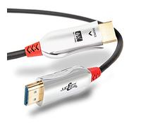 JuicEBitz 4K HDMI Cable 40m, Fibre Optic AOC Ultra HD High Speed 4k/60fps 1080p/120fps/144fps 18Gbps v2.0 24k Gold Slim v2.0 Long Lead, Compatible with Game Console, CCTV, Laptop/PC, Sky.. [40M Long]