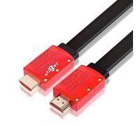 JuicEBitz 4K HDMI Cable 5m, Flat Slim Ultra High Speed HDMI 4k/60fps. 1080p/120hz/144hz, v2.0 Lead. CEC, ARC, Ethernet Cable for UHD TV (inc Wall Mount), XBox, PS5, Apple, Sky, PC/Laptop [5M Long]