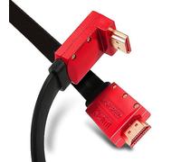 JuicEBitz 4K HDMI Cable 7m, Flat Slim 180/90 Degree High Speed HDMI 4k/60fps. 1080p/120hz/144hz, CEC, ARC, Ethernet v2.0 Lead for UHD TV (inc Wall Mount), XBox, PS5, Apple, Sky, PC/Laptop [7M Long]